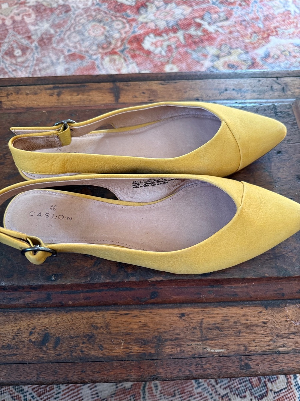 Caslon yellow suede leather Slingback Flats size 8 - Picture 3 of 6